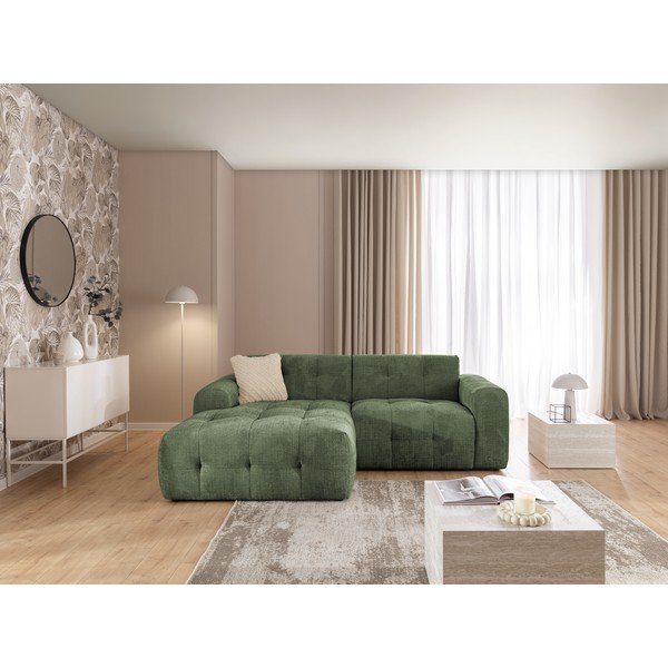 Divano angolare verde (con penisola a sinistra/con chaise lounge) Melva – Ropez-image-2