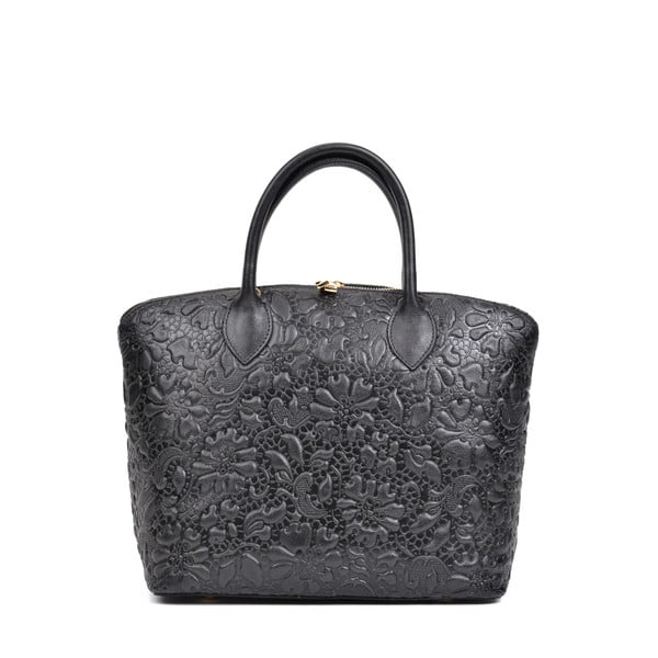 Borsa in pelle nera Bloom Nero - Anna Luchini