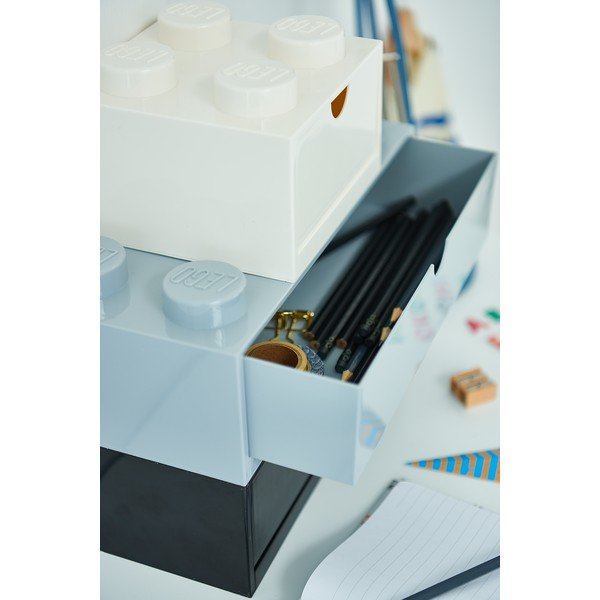 Scatola da tavolo grigia con cassetto Brick - LEGO®-image-2