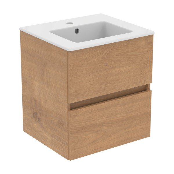 Mobile a sospensione per sottolavabo in rovere naturale 50x55 cm Eurovit+ - Ideal Standard-image-2