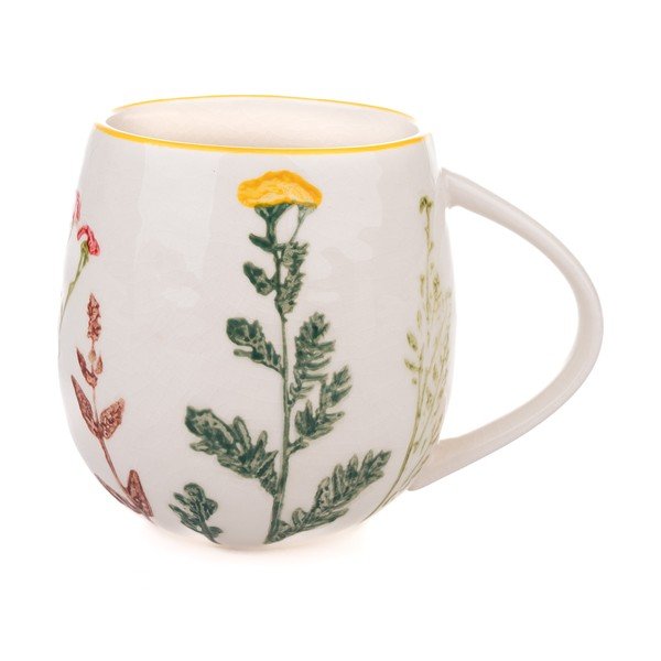 Tazza bianca in porcellana 500 ml Flower Garden – Dakls