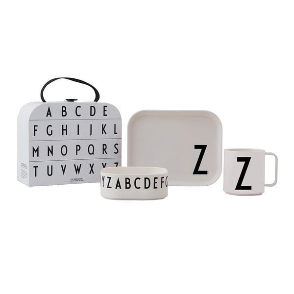 Set da pranzo per bambini a 3 pezzi con valigetta Classics Z A-Z - Design Letters