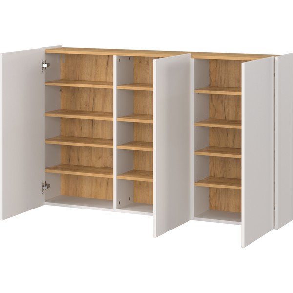 Armadietto color crema con effetto rovere 138x87x25 cm Libbiano – Germania-image-2