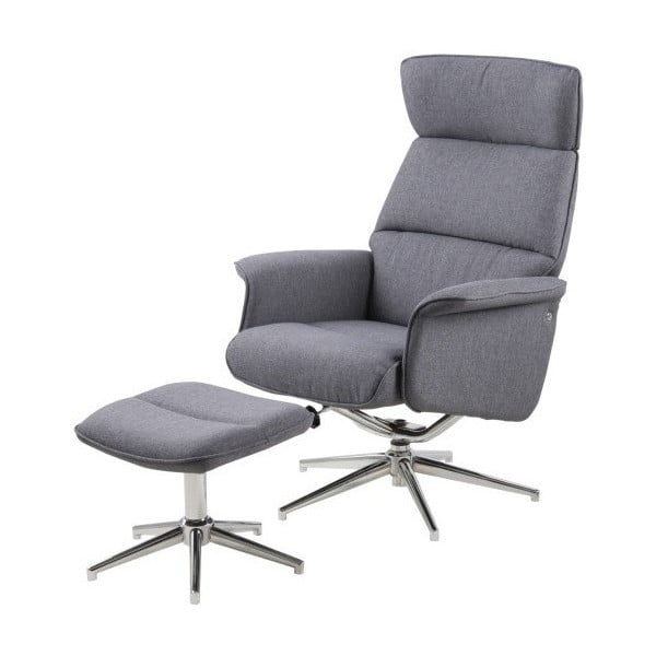 Poltrona reclinabile grigio scuro con poggiapiedi Alura - Actona