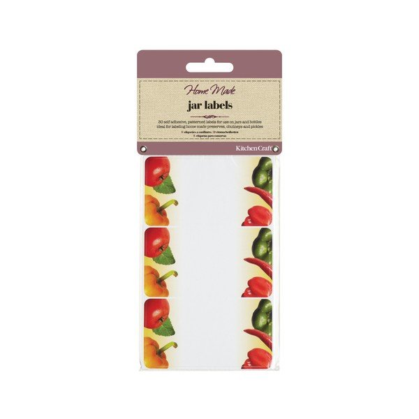 Sada 30 nalepovacích štítků na zavařovačky Kitchen Craft Vegetable