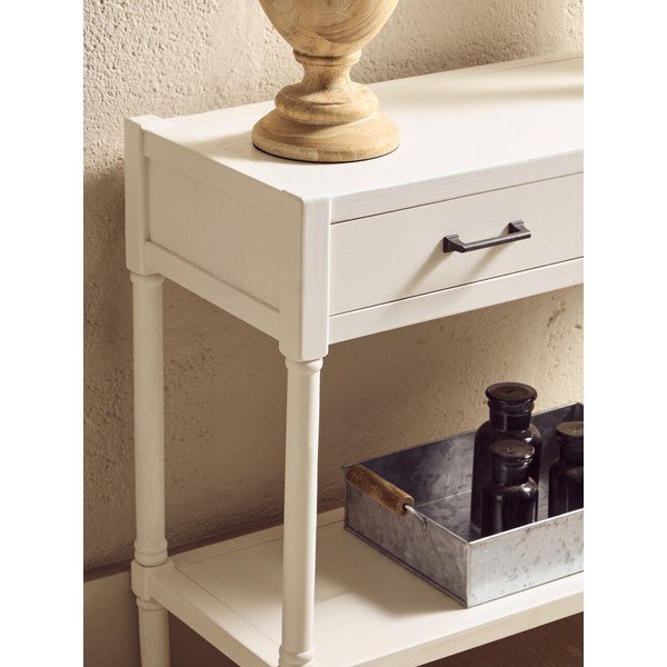 Tavolo consolle bianco in pino massiccio 35x91 cm Heritage – Premier Housewares-image-3