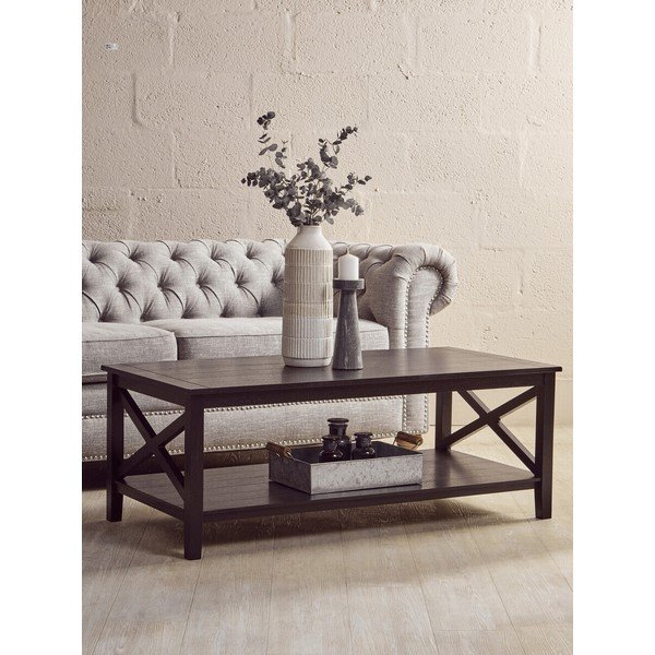 Tavolino da salotto nero 60x120 cm Heritage – Premier Housewares-image-3