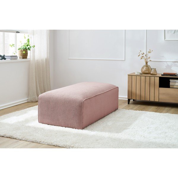 Poggiapiedi componibile rosa con rivestimento in velluto a coste Megeve – Bobochic Paris-image-4