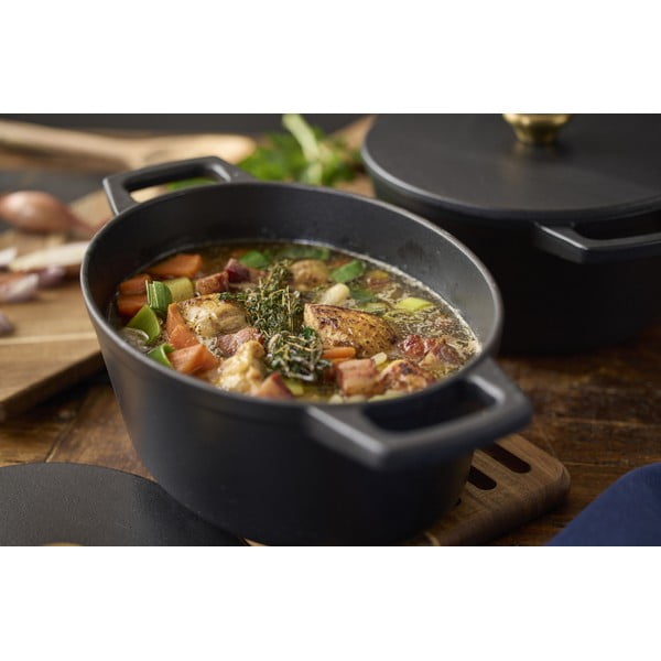 Pentola in ghisa con coperchio incluso adatta all'induzione 3,8 l – Holm-image-1