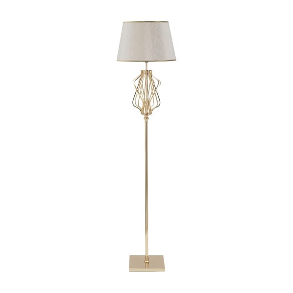 Lampada da terra bianca con design Glam dorato - Mauro Ferretti