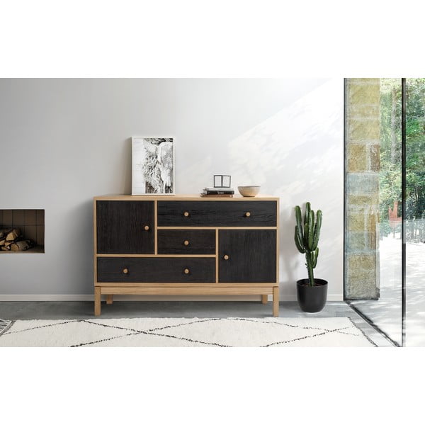 Cassettiera nera e marrone AbbeyWood - Woodman-image-1