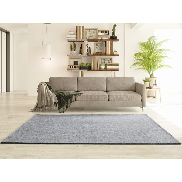 Tappeto in microfibra grigio 80x150 cm Coraline Liso - Universal-image-2