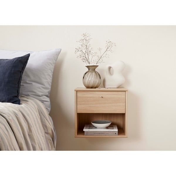 Comodino sospeso con mensole in rovere Mistral - Hammel Furniture-image-1