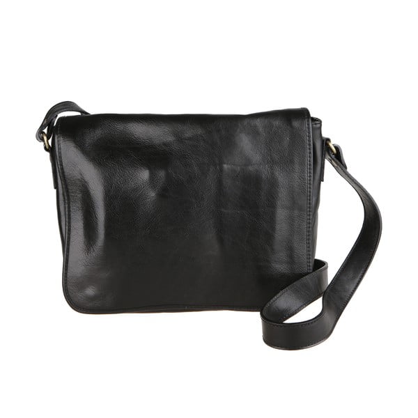 Borsa a tracolla in pelle nera Norma - Chicca Borse-image-4