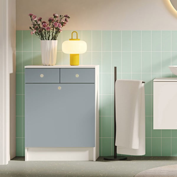 Mobile bagno grigio e bianco 60x82 cm Combi - TemaHome-image-1