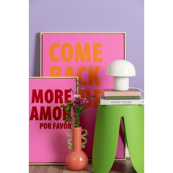 Lampada da tavolo bianca con paralume in metallo (altezza 20 cm) Fat Mushroom - Leitmotiv-image-1