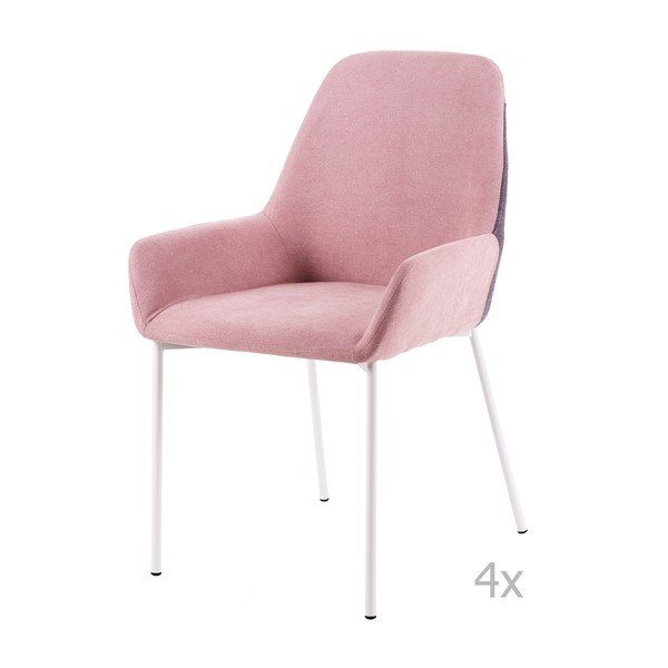 Set di 4 sedie da pranzo Martina rosa chiaro - sømcasa