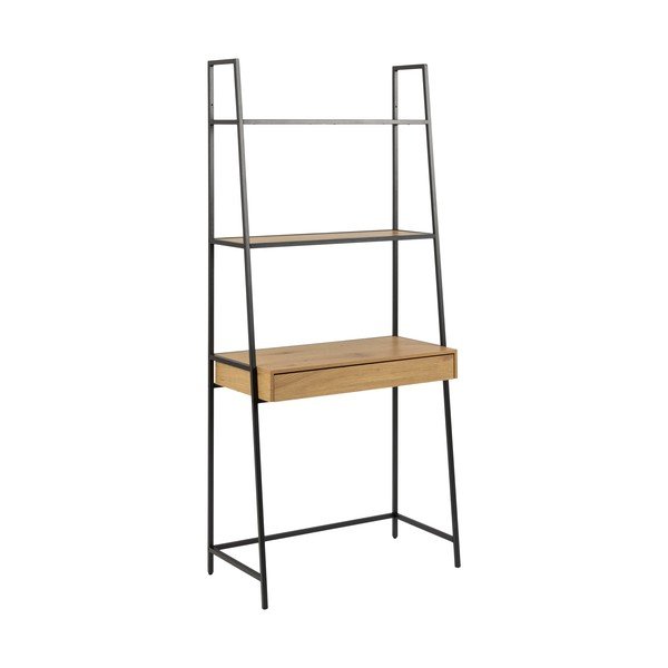 Libreria nera in rovere 77x175 cm Seaford - Actona-image-2