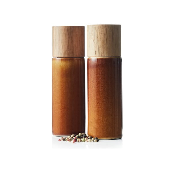Set macina pepe e sale color ambra in ceramica 2 pz Gastro Amber – Bitz