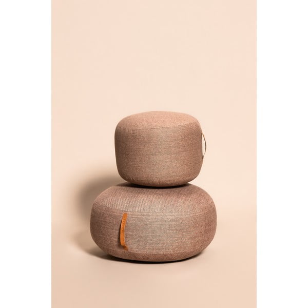 Pouf Zerio marrone chiaro, ø 50 cm Mochi - Hübsch-image-3