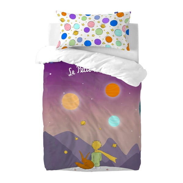 Copripiumino e cuscino in cotone per bambini Les Planetes, 100 x 120 cm - Mr. Fox