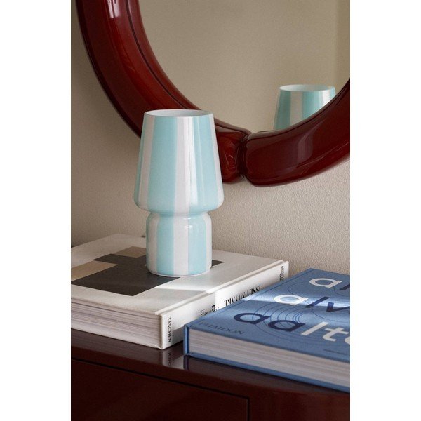 Lampada da tavolo bianca/blu in vetro (altezza totale 21,5 cm) Carlo – Ellos Home-image-2