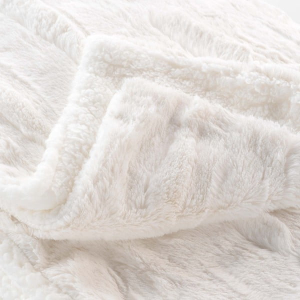 Coperta color crema in micropile 180x220 cm Foxy – douceur d'intérieur-image-3