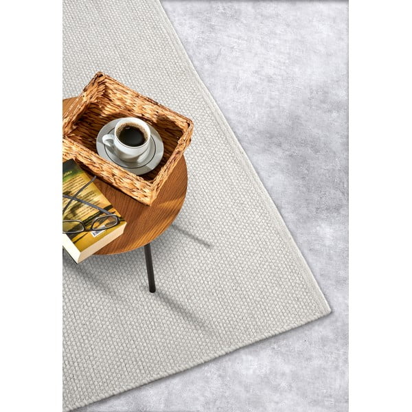 Tappeto tessuto a mano crema in misto lana 190x280 cm Pradesh Natural White - Elle Decoration-image-2