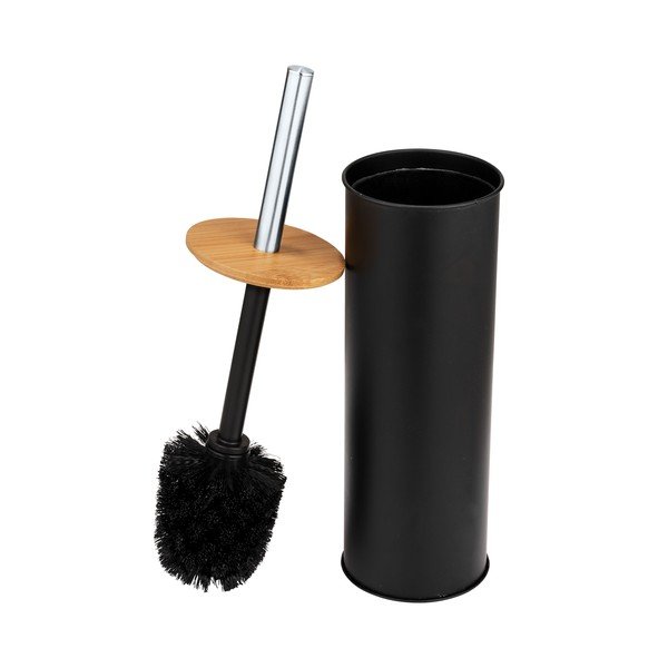 Spazzola per WC in acciaio nero Tortona - Wenko-image-1