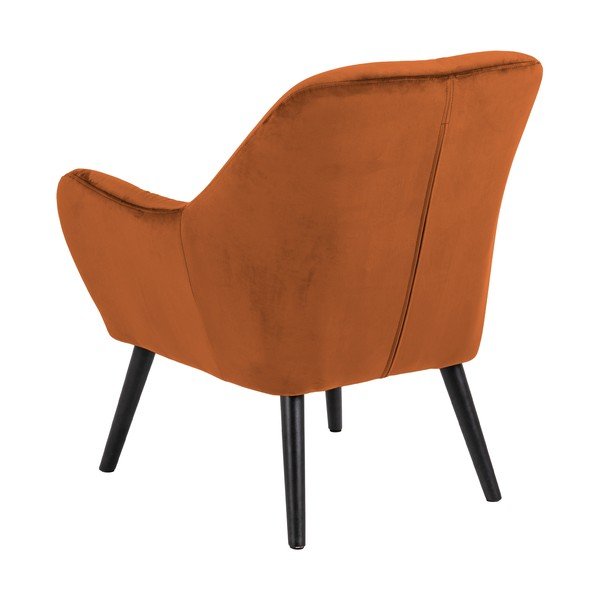 Poltrona in velluto arancio rame Astro - Actona-image-2