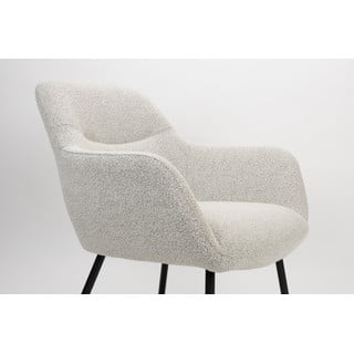 Poltrona bianca in tessuto bouclé Dude - White Label