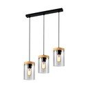 Lampada a sospensione con paralume in vetro di colore nero-naturale ø 12 cm Wels - Candellux Lighting