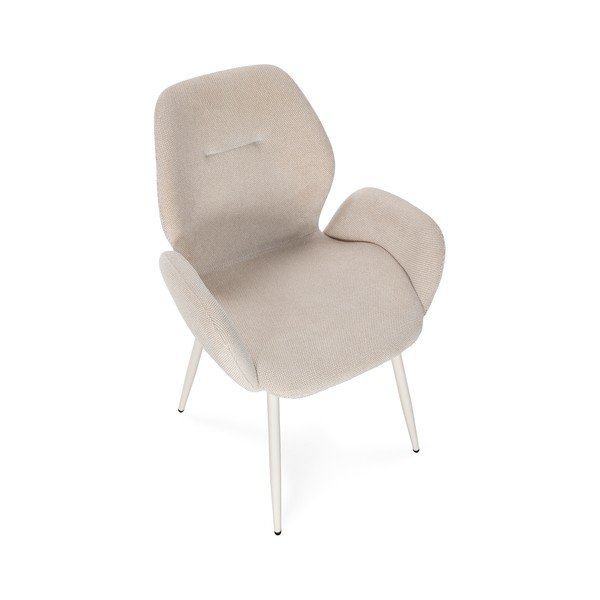 Set di sedie da pranzo beige in imbottito 2 pz Ansu – Marckeric-image-3