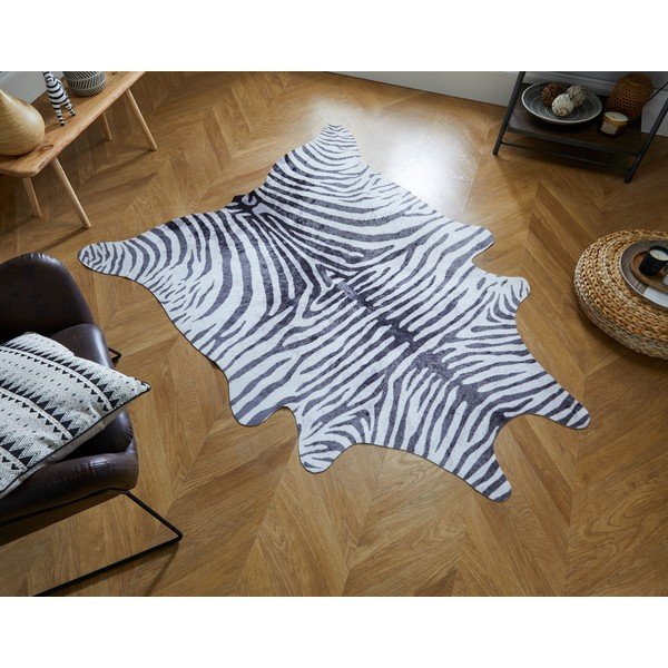 Pelliccia sintetica bianca/nera 155x195 cm - Flair Rugs-image-1