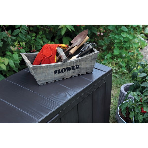 Cassetta portaoggetti da giardino grigio scuro Sherwood - Keter-image-4