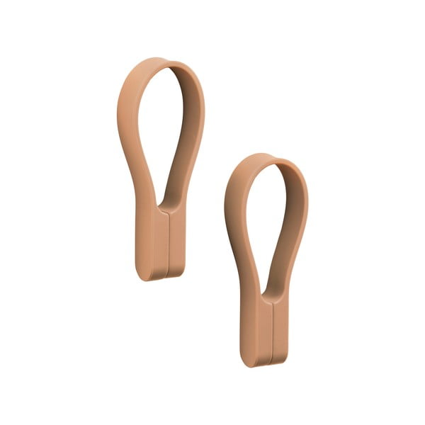 Gancio per asciugamani beige in silicone 2 pz Loop – Zone