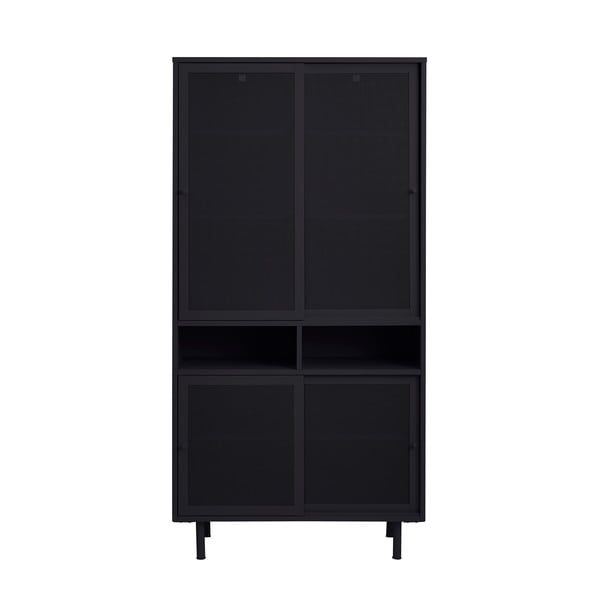 Armadio nero in metallo con porte scorrevoli 90x180x40 cm Veep – Unique Furniture