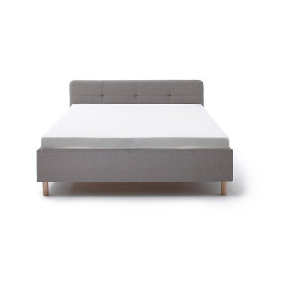 Letto matrimoniale imbottito grigio chiaro rete non inclusa 180x200 cm Amelie – Meise Möbel-image-2