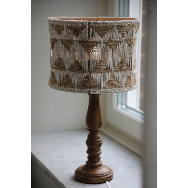 Lampada da tavolo marrone e di colore naturale con paralume in tessuto e con paralume in iuta (altezza totale 45 cm) Ano – Markslöjd-image-2