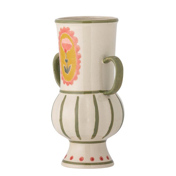 Vaso beige in gres dipinto a mano (altezza totale 21 cm) Odina – Bloomingville-image-2