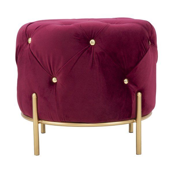 Sgabello Glam rosso bordeaux, ø 45 cm - Mauro Ferretti-image-3