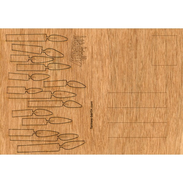 Cartolina in legno Candele, 14,8 x 10,5 cm - Formes Berlin-image-1