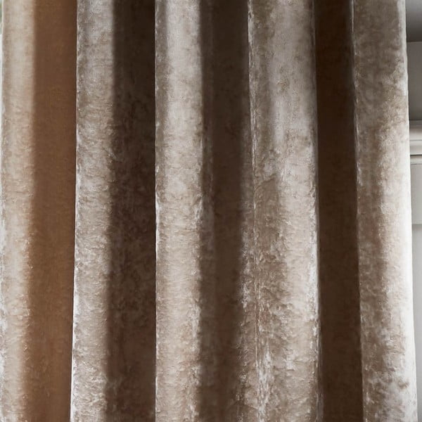Tende beige in set da 2 168x229 cm Crushed Velvet - Catherine Lansfield-image-2
