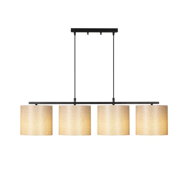 Lampadario nero con paralume in tessuto Baston – Opviq lights-image-3