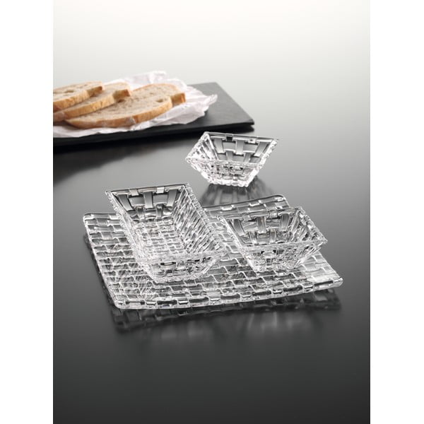 Set di 3 ciotole da portata e vassoio in vetro cristallo Bossa Nova - Nachtmann-image-2