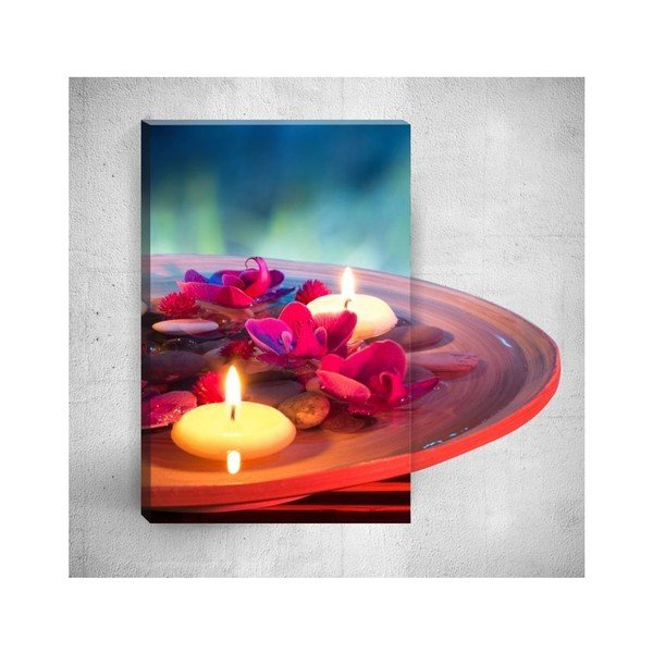 Nástěnný 3D obraz Mosticx Candles With Flowers, 40 x 60 cm