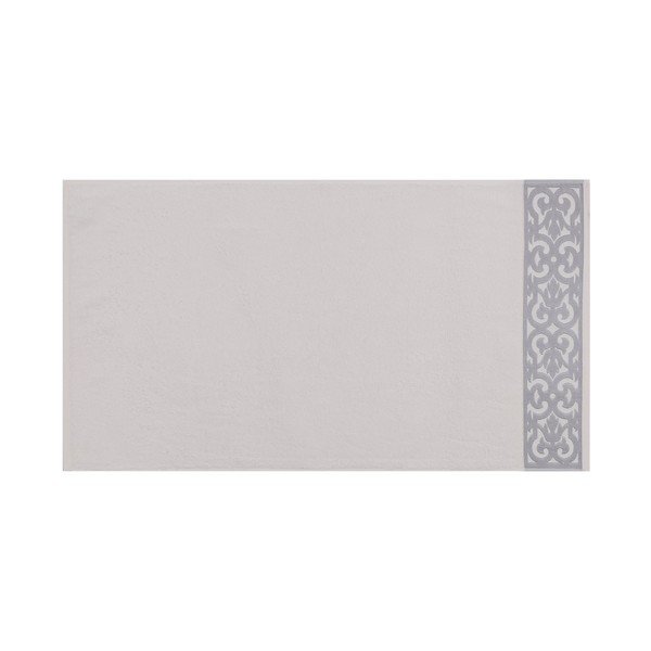 Set di 2 asciugamani bianchi con finiture grigie Grace - Soft Kiss