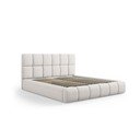 Letto matrimoniale imbottito grigio chiaro con contenitore con griglia 140x200 cm Bellis - Micadoni Home