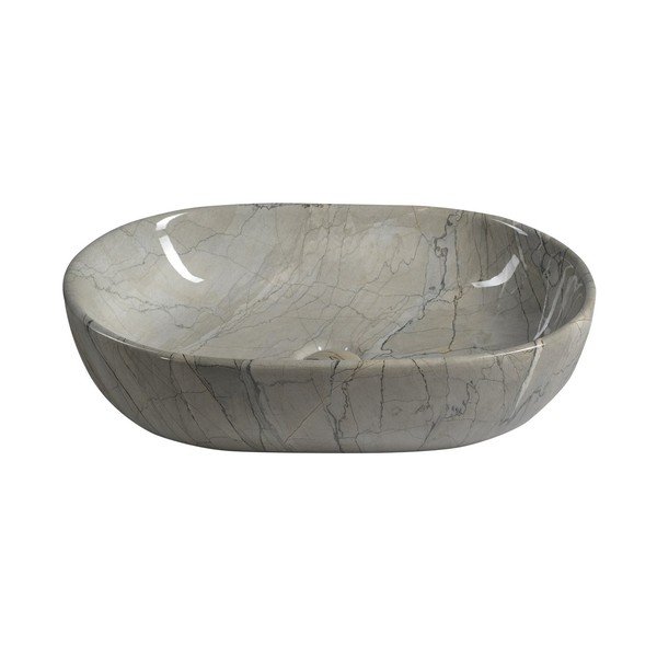 Lavabo grigio in ceramica 59x42 cm Dalma – Sapho-image-2