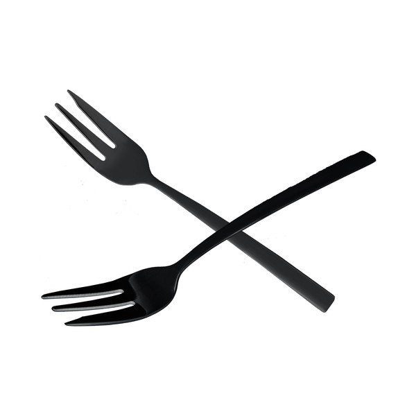Forchettine da dolci in set nere in acciaio inox 2 pz Black – Orion-image-2